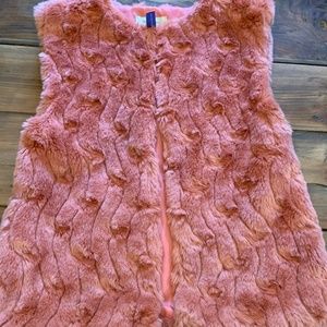 Mayoral Pink Fur Vest 9 EUC CHRISTMAS